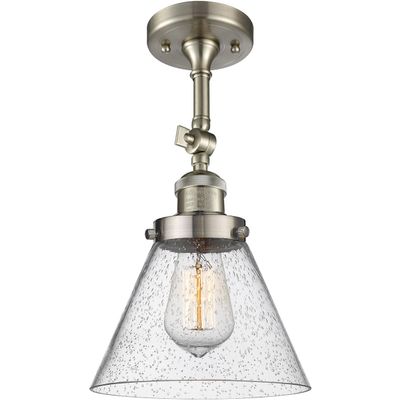 Innovations 201F-SN-G44-LED Transitional LED Semi-Flush Mount from Franklin Restoration Collection in Pewter, Nickel, Silver Finish,