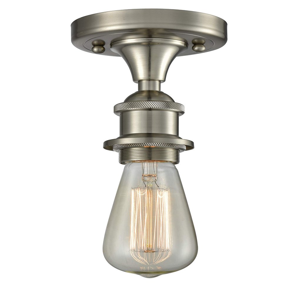 Innovations 516-1C-SN-LED 1 Light Vintage Dimmable LED Semi-Flush Mount, Brushed Satin Nickel
