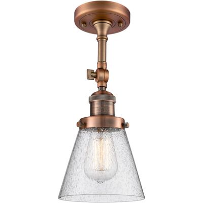 Innovations 201F-AC-G64-LED LED Semi-Flush Mount, Antique Copper