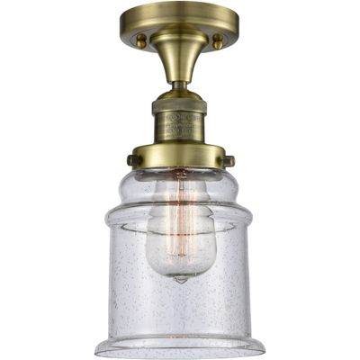Innovations 517-1CH-AB-G184-LED 1 Light Vintage Dimmable LED Flush Mount, Antique Brass