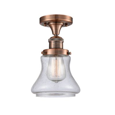 Innovations 517-1CH-AC-G194-LED 1 Light Vintage Dimmable LED Semi-Flush Mount, Antique Copper