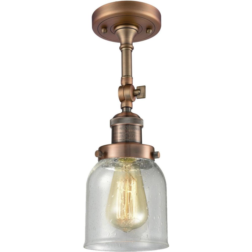 Innovations INNO201F-AC-G54-LED LED Semi-Flush Mount, Antique Copper