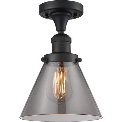 Innovations 517-1CH-BK-G43 1 Light Semi-Flush Mount, Matte Black