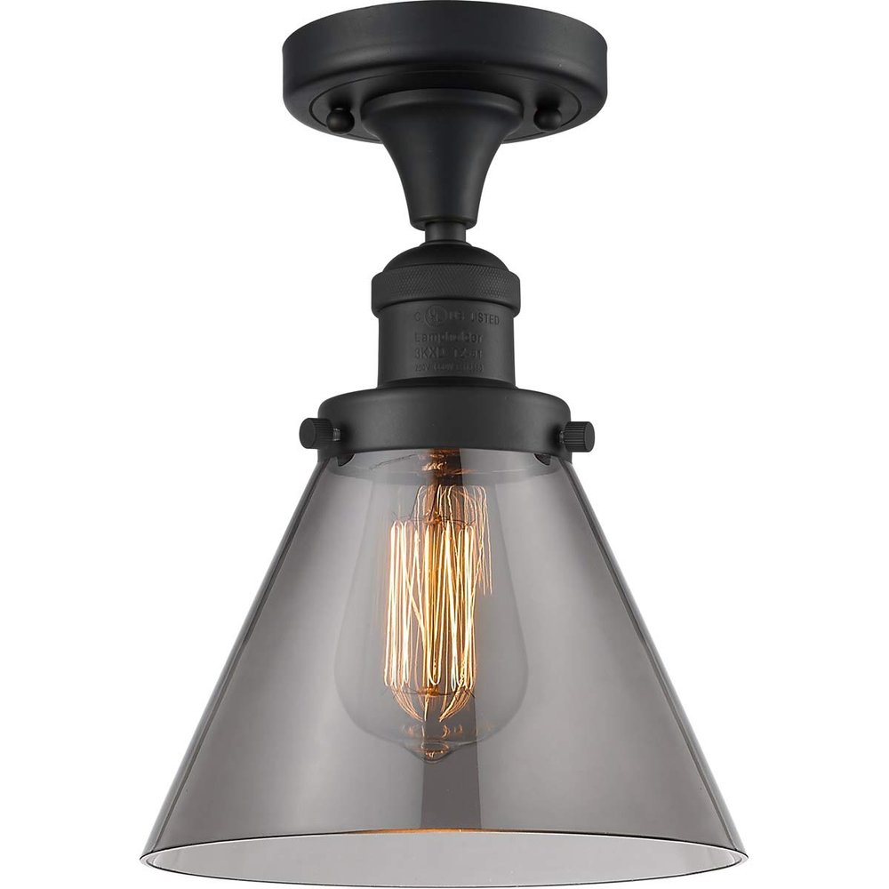 Innovations 517-1CH-BK-G43 1 Light Semi-Flush Mount, Matte Black