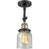 Innovations 201F-BAB-G54-LED 1 Light Vintage Dimmable LED Semi-Flush Mount, Black Antique Brass view 1