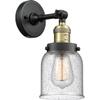 Innovations 201F-BAB-G54-LED 1 Light Vintage Dimmable LED Semi-Flush Mount, Black Antique Brass view 3