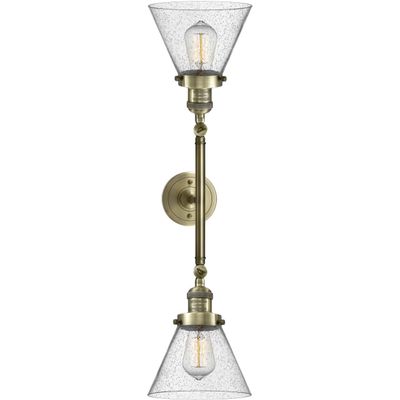 Innovations 208-AB-G44 2 Light Bathroom Fixture, Antique Brass