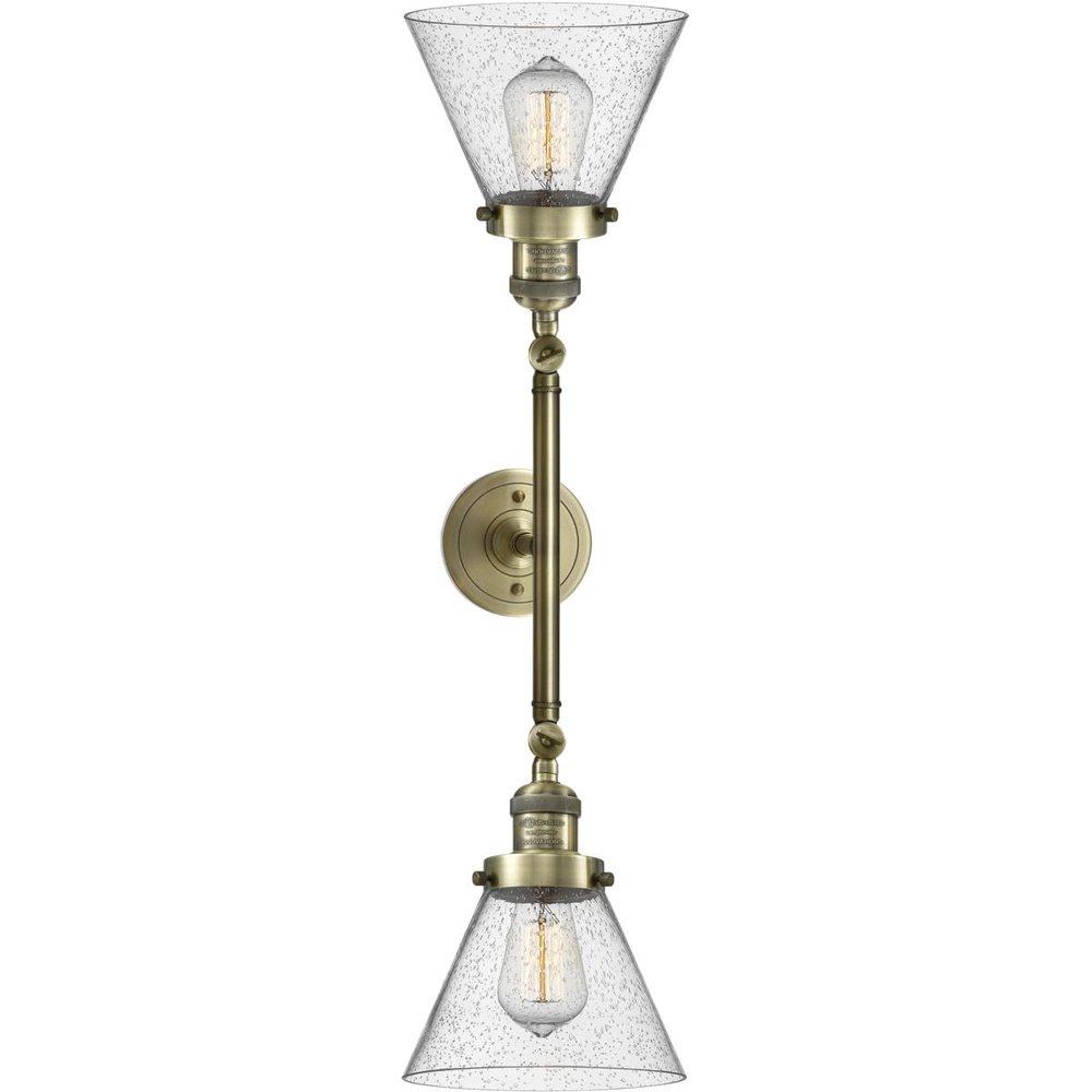Innovations 208-AB-G44 2 Light Bathroom Fixture, Antique Brass