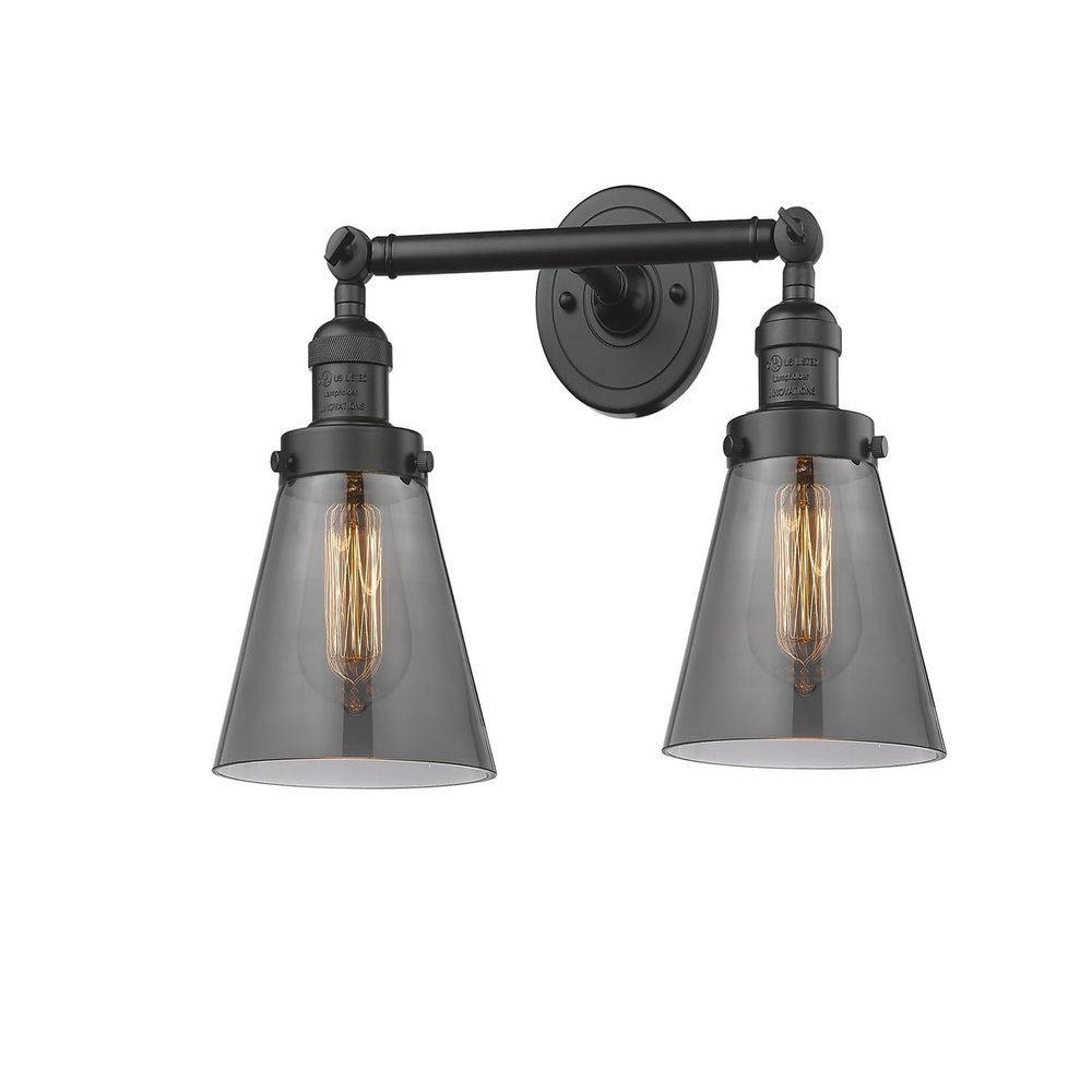 Innovations 208-OB-G63-LED 2 Light Vintage Dimmable LED Bathroom Fixture, Oil Rubbed Bronze