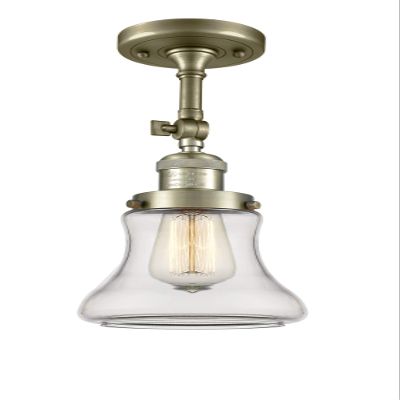 Innovations 201F-AB-G192 1 Light Semi-Flush Mount, Antique Brass