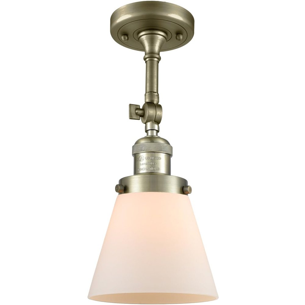 Innovations 201F-AB-G61-LED LED Semi-Flush Mount, Antique Brass