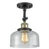 Innovations 201F-BAB-G74 1 Light Semi-Flush Mount, Black Antique Brass view 1