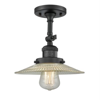 Innovations 201F-BK-G2 1 Light Semi-Flush Mount, Matte Black