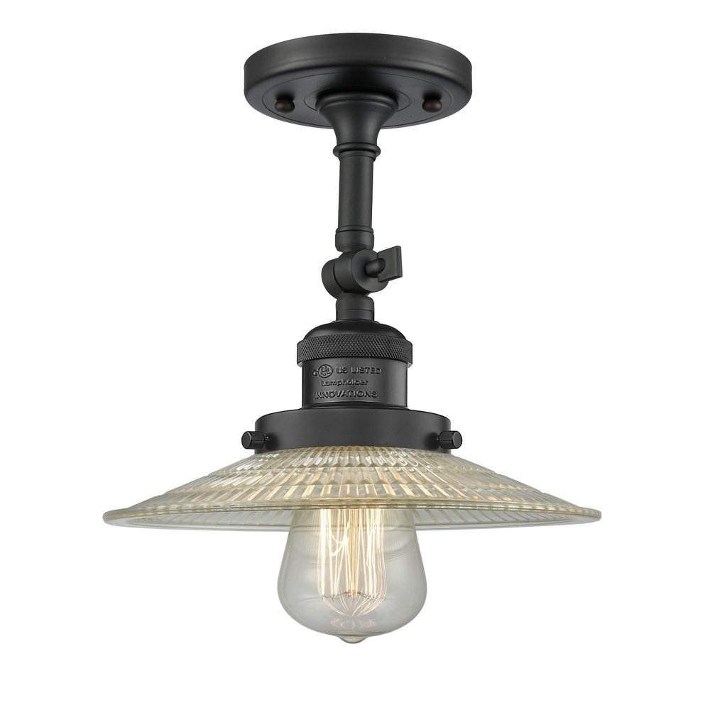 Innovations 201F-BK-G2 1 Light Semi-Flush Mount, Matte Black