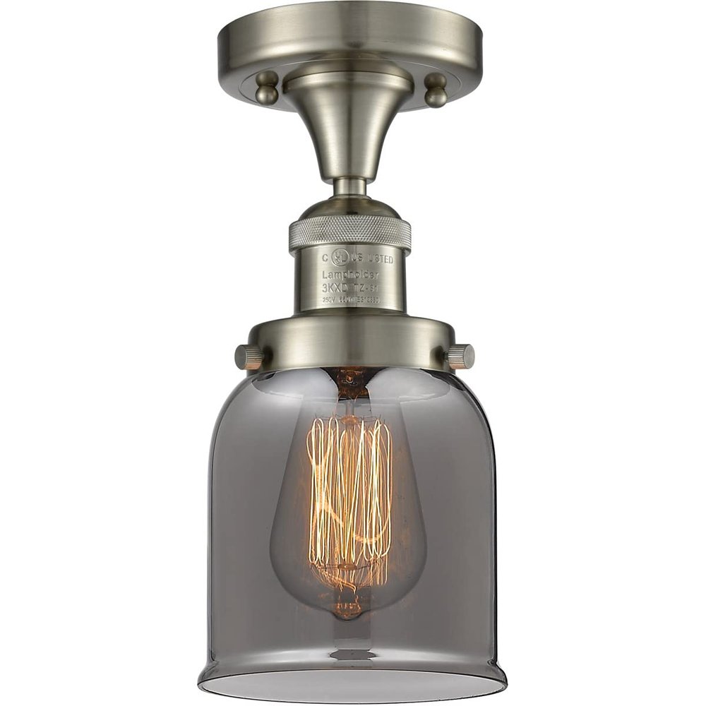 Innovations 517-1CH-SN-G53-LED 1 Light Vintage Dimmable LED Semi-Flush Mount, Brushed Satin Nickel