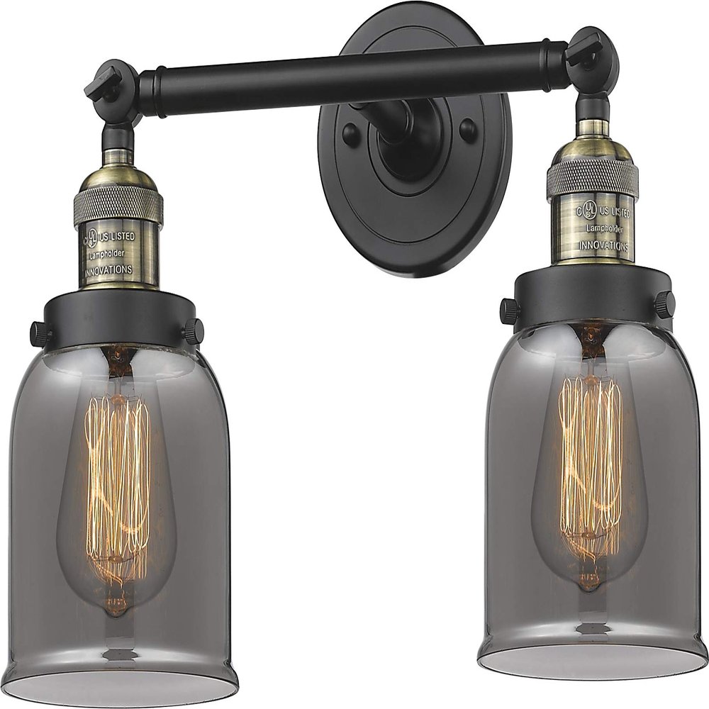 Innovations 208-BAB-G53 2 Light Bathroom Fixture, Black Antique Brass