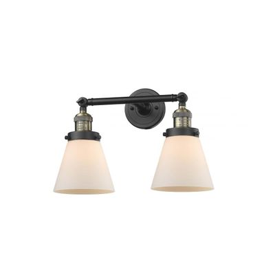 Innovations 208-BAB-G61-LED 2 Light Vintage Dimmable LED Bathroom Fixture, Black Antique Brass