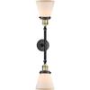 Innovations 208-BAB-G61-LED 2 Light Vintage Dimmable LED Bathroom Fixture, Black Antique Brass view 3