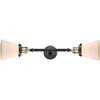 Innovations 208-BAB-G61-LED 2 Light Vintage Dimmable LED Bathroom Fixture, Black Antique Brass view 4