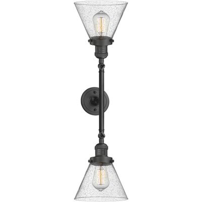 Innovations 208-OB-G44-LED 2 Light Vintage Dimmable LED Bathroom Fixture, Oil Rubbed Bronze