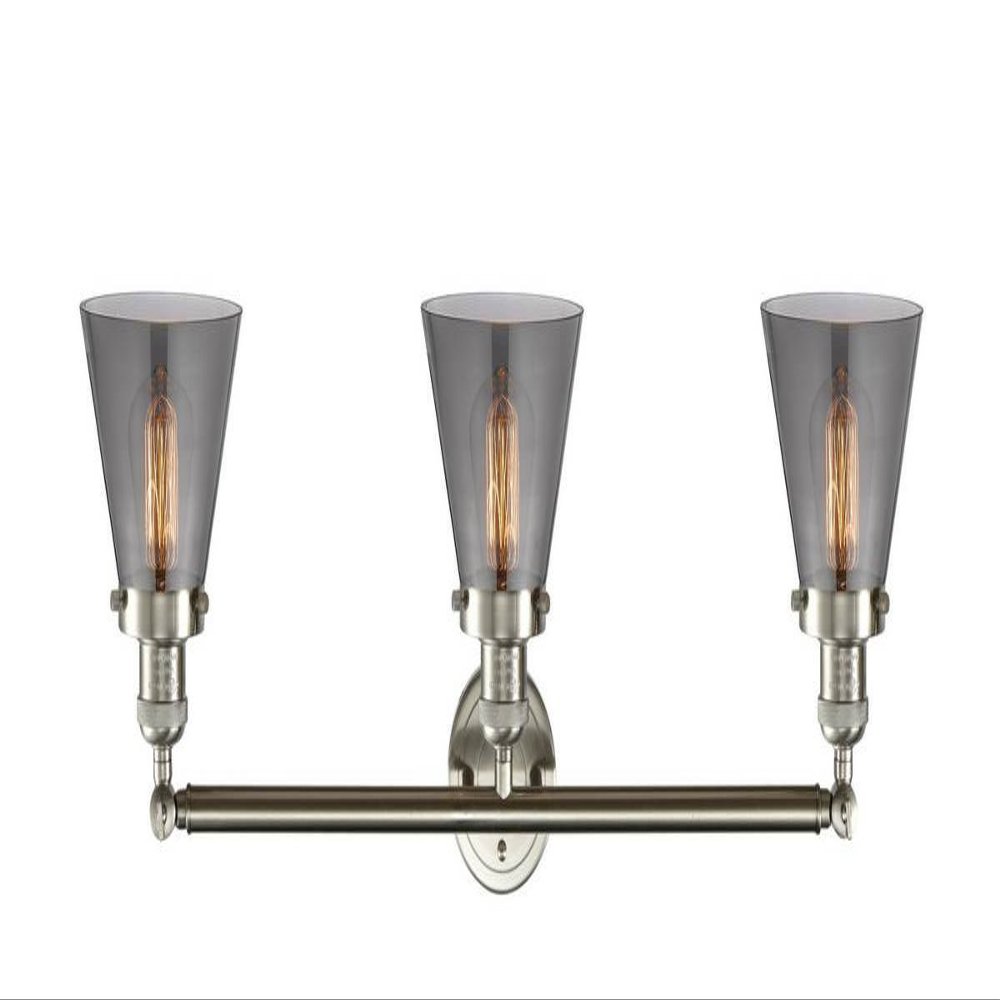 Innovations 205-SN-S-G63-LED 3 Light Vintage Dimmable LED Adjustable Bathroom Fixture, Brushed Satin Nickel