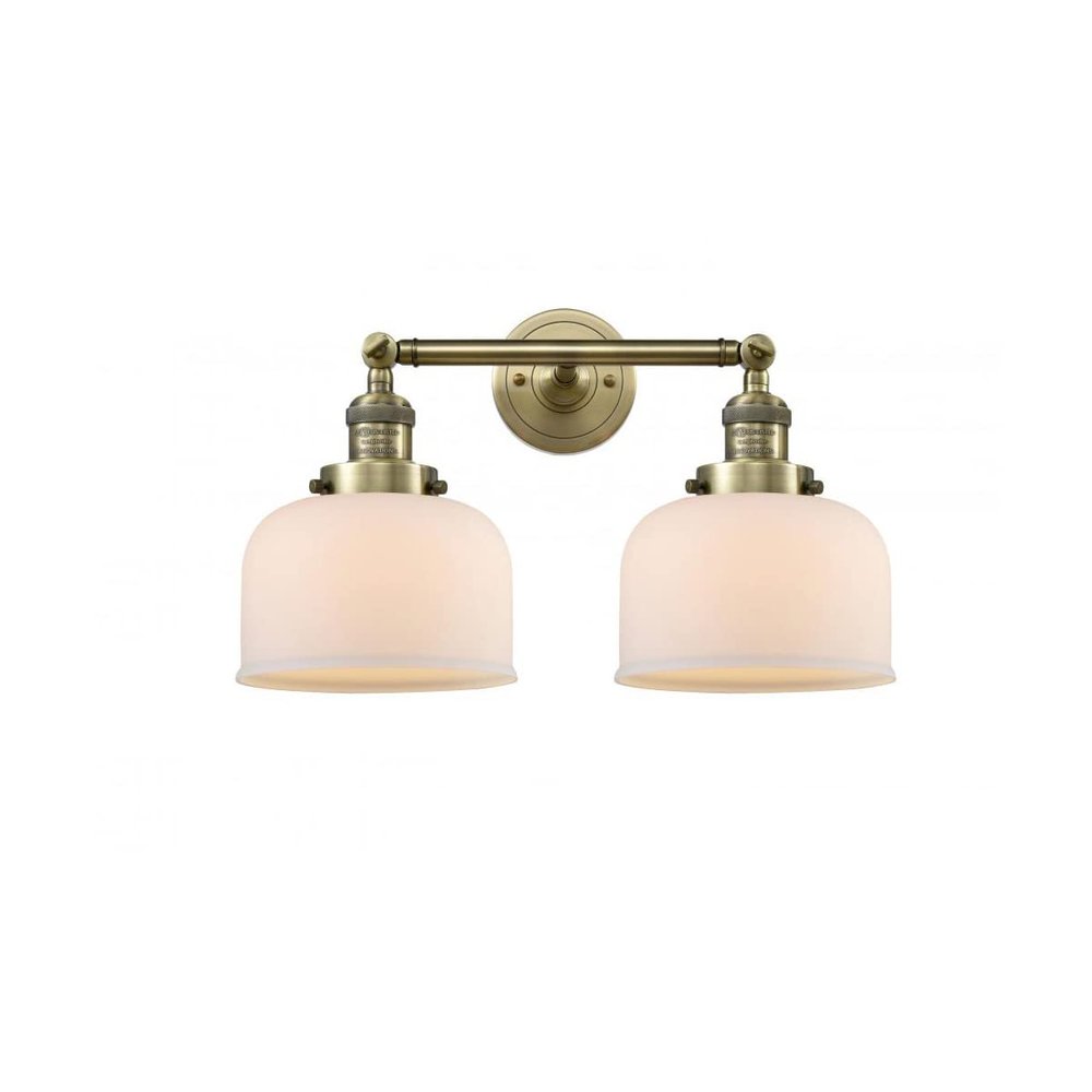 Innovations 208-AB-G71-LED 2 Light Vintage Dimmable LED Bathroom Fixture, Antique Brass