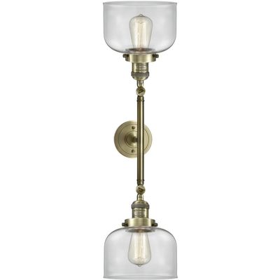 Innovations 208-AB-G72 2 Light Bathroom Fixture, Antique Brass
