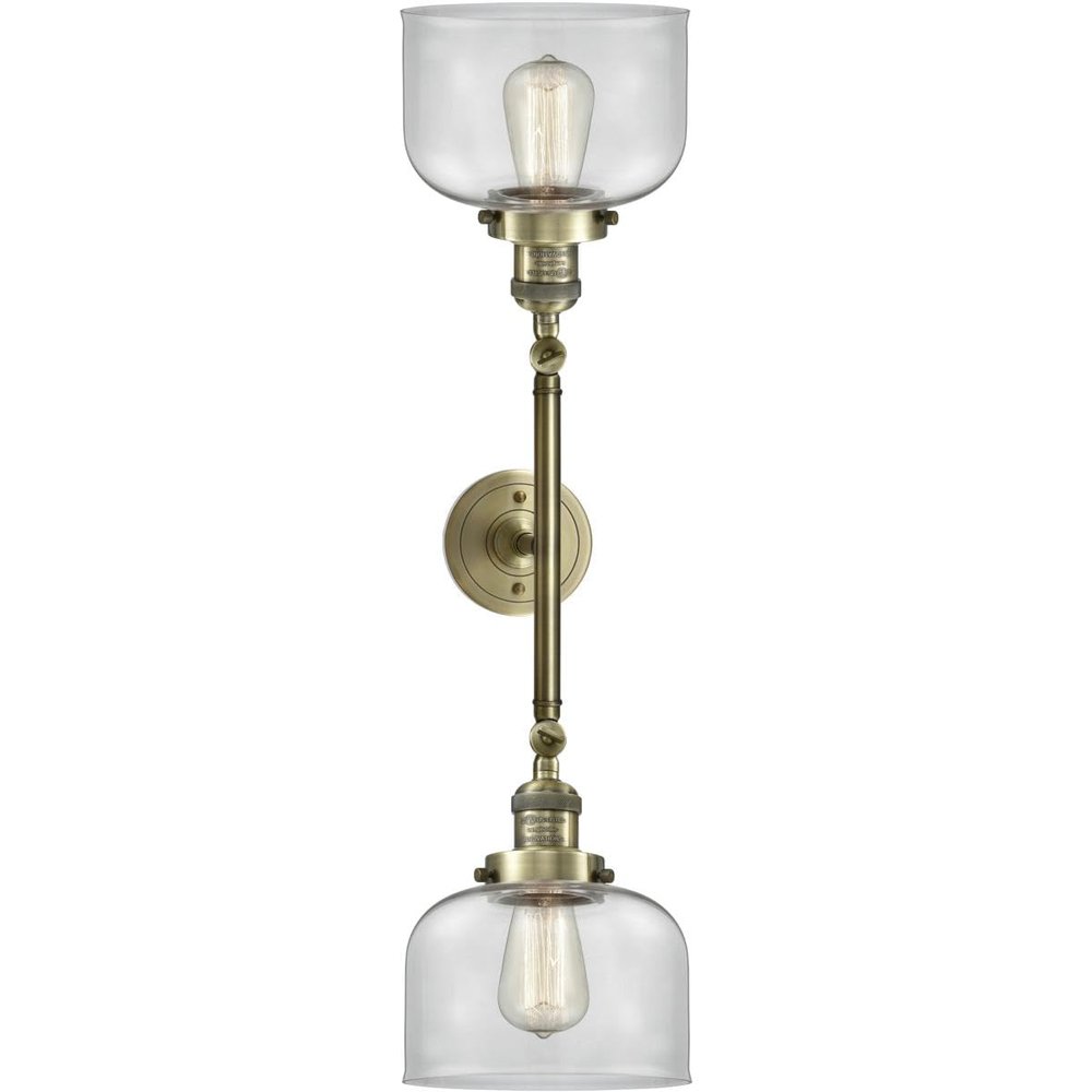 Innovations 208-AB-G72 2 Light Bathroom Fixture, Antique Brass