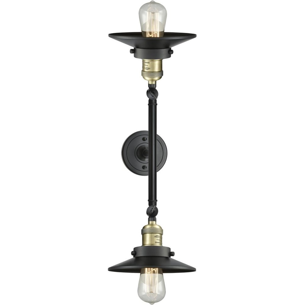 Innovations 208-BAB-M6 2 Light Bathroom Fixture, Black Antique Brass