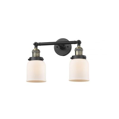 Innovations 208-BAB-G51-LED 2 Light Vintage Dimmable LED Bathroom Fixture, Black Antique Brass