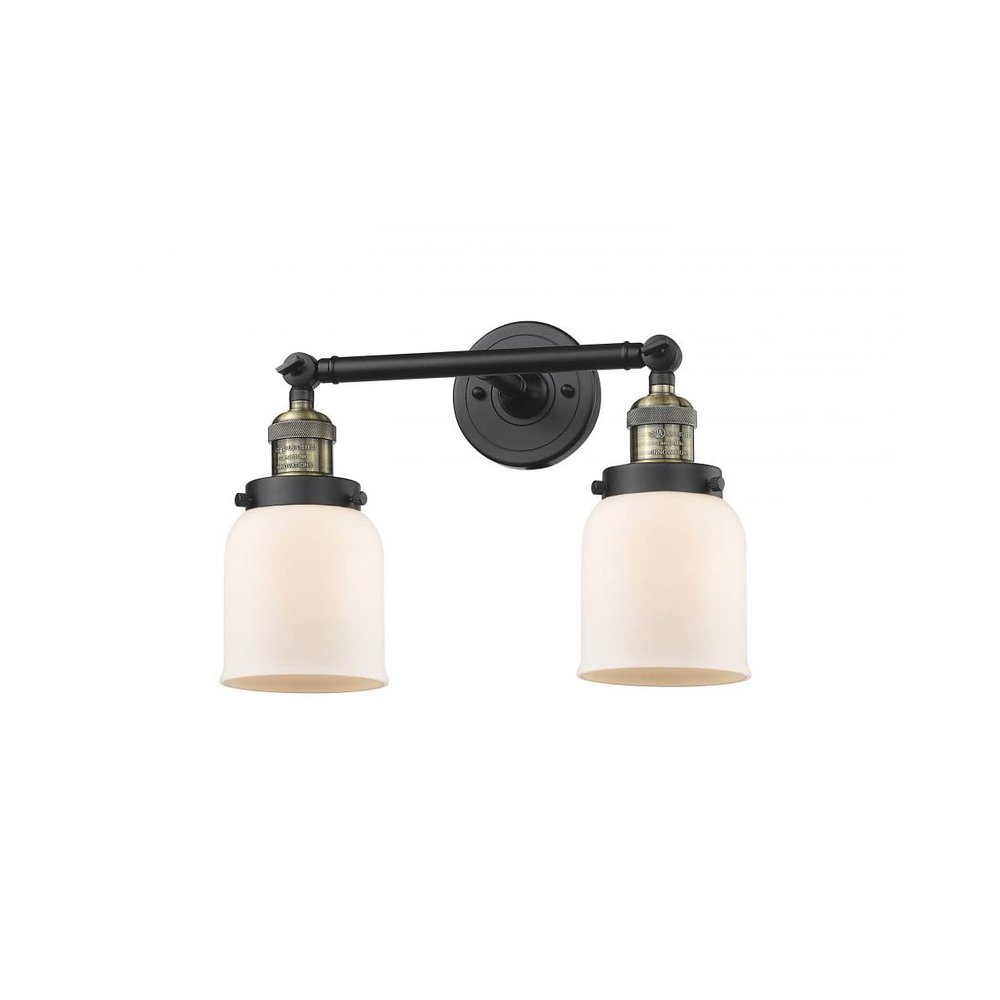 Innovations 208-BAB-G51-LED 2 Light Vintage Dimmable LED Bathroom Fixture, Black Antique Brass