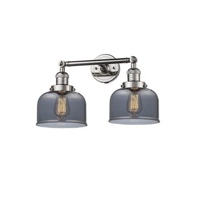 Innovations 208-PN-G73-LED 2 Light Vintage Dimmable LED Bathroom Fixture, Polished Nickel