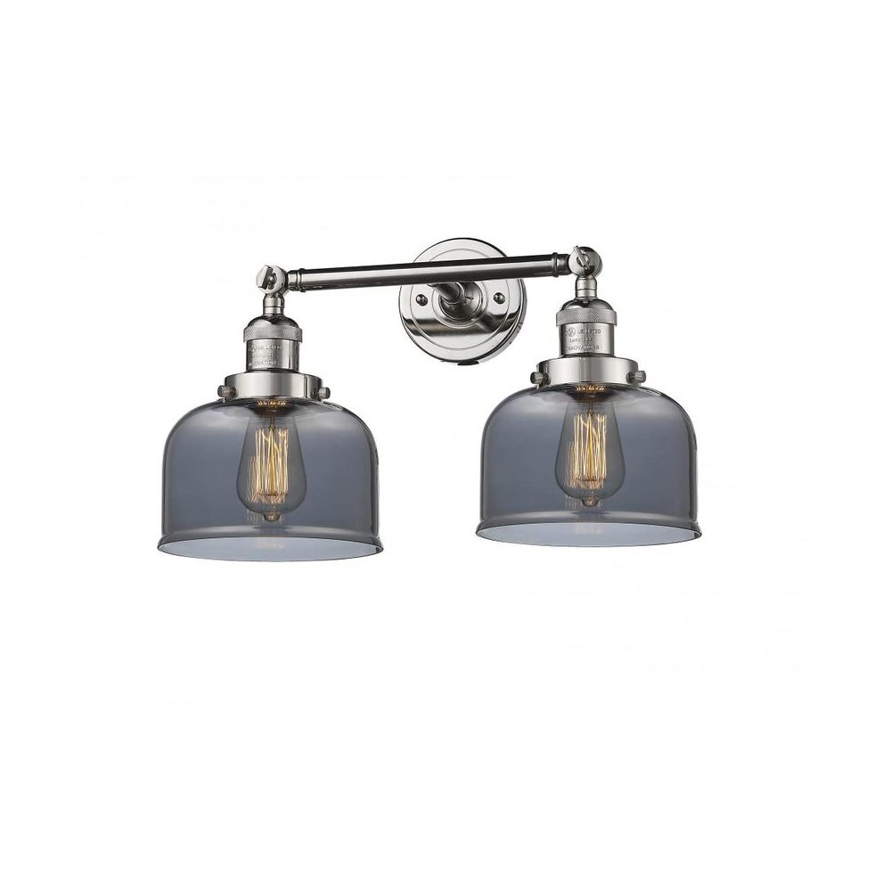 Innovations 208-PN-G73-LED 2 Light Vintage Dimmable LED Bathroom Fixture, Polished Nickel