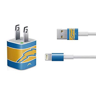 Skinit Decal Other Skin Compatible with iPhone Charger (5W USB) - Officially Licensed NFL Los Angeles Chargers Zone Block Design