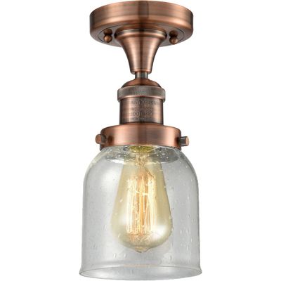 Innovations 517-1CH-AC-G54-LED 1 Light Vintage Dimmable LED Semi-Flush Mount, Antique Copper