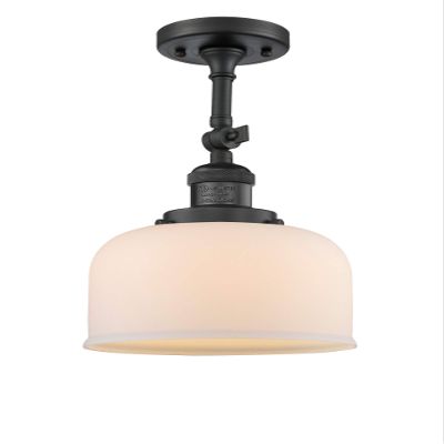 Innovations 201F-BK-G71 1 Light Semi-Flush Mount, Matte Black