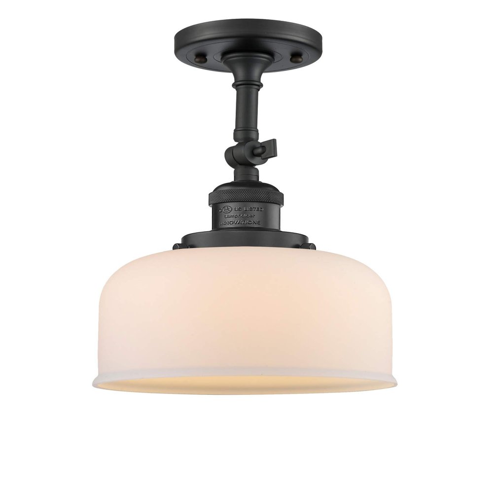 Innovations 201F-BK-G71 1 Light Semi-Flush Mount, Matte Black