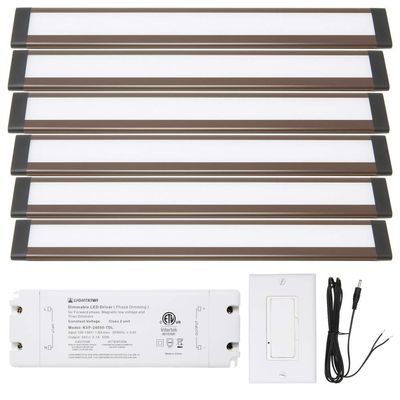 Lightkiwi L2317 Dunn 12 Inch Cool White Modular LED Under Cabinet Lighting - Hardwire Kit (6 Panel)