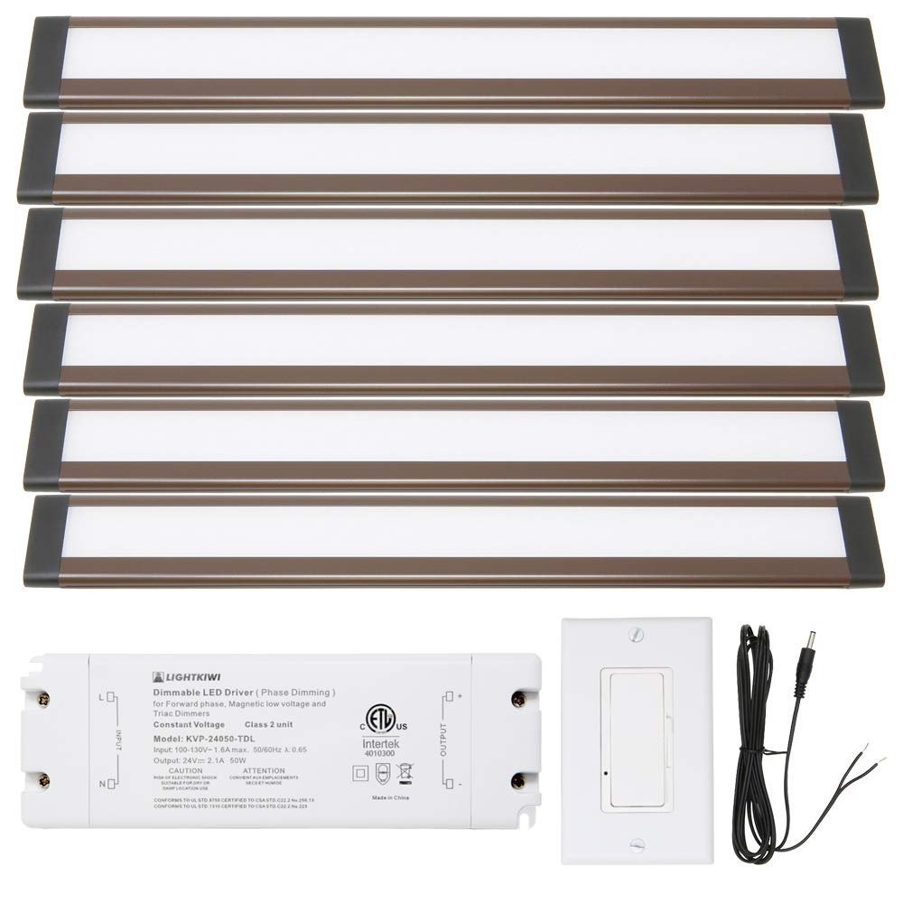 Lightkiwi L2317 Dunn 12 Inch Cool White Modular LED Under Cabinet Lighting - Hardwire Kit (6 Panel)