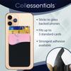 Cellessentials USA Merchant Card Holder for Back of Phone - Silicone Stick on Cell Phone Wallet for Credit Card, ID, Business Card - iPhone, Android and Most Smartphones - 3 Pack (Black,Pink,Grey) view 4