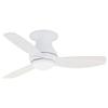 Luminance kathy ireland HOME Curva Sky LED Outdoor Ceiling Fan with Light Kit, 44 Inch | Modern Flush Mount Fixture with Weather Resistant Blades | Dimmable with Remote Control, Appliance White view 1