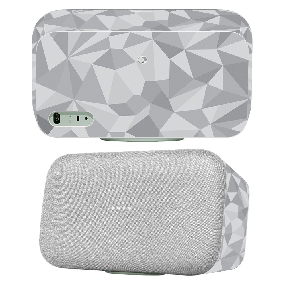 MightySkins Skin Compatible with Google Home Max - Gray Polygon | Protective, Durable, and Unique Vinyl Decal wrap Cover | Easy to Apply | Made in The USA