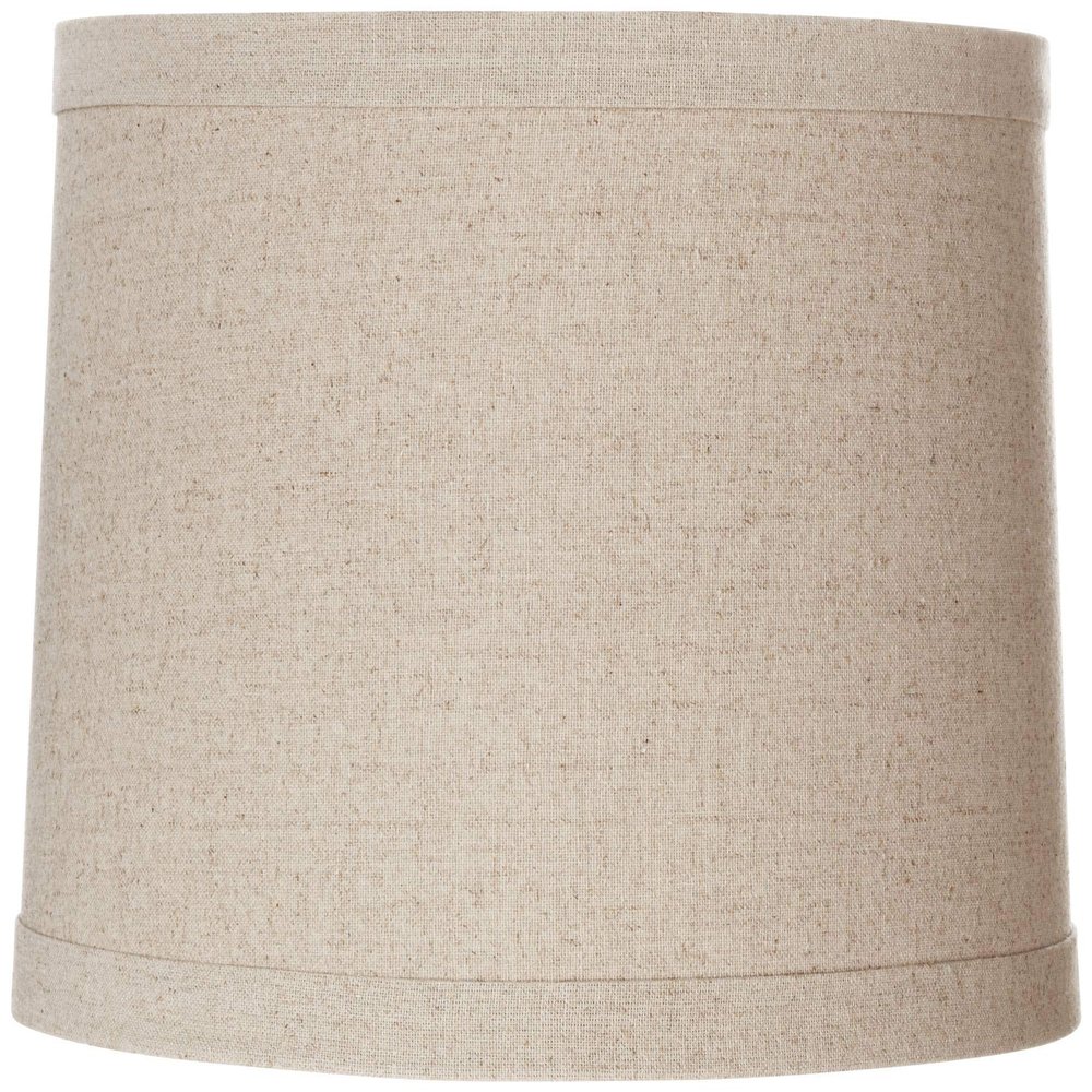 Natural Linen Large Drum Lamp Shade 13" Top x 14" Bottom x 10" High (Spider) Replacement with Harp and Finial - Springcrest