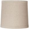 Natural Linen Large Drum Lamp Shade 13" Top x 14" Bottom x 10" High (Spider) Replacement with Harp and Finial - Springcrest view 1
