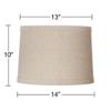 Natural Linen Large Drum Lamp Shade 13" Top x 14" Bottom x 10" High (Spider) Replacement with Harp and Finial - Springcrest view 4