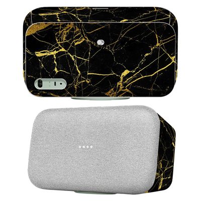 MightySkins Skin Compatible with Google Home Max - Black Gold Marble | Protective, Durable, and Unique Vinyl Decal wrap Cover | Easy to Apply | Made in The USA