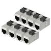 Uptell 8 Packs CAT 6a Keystone Jacks, RJ45 Couplers Female to Female Straight Shielded in-Line Cat6A Cable Network Ethernet Module Silver view 1