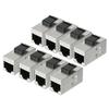 Uptell 8 Packs CAT 6a Keystone Jacks, RJ45 Couplers Female to Female Straight Shielded in-Line Cat6A Cable Network Ethernet Module Silver view 2