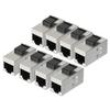 Uptell 8 Packs CAT 6a Keystone Jacks, RJ45 Couplers Female to Female Straight Shielded in-Line Cat6A Cable Network Ethernet Module Silver view 3