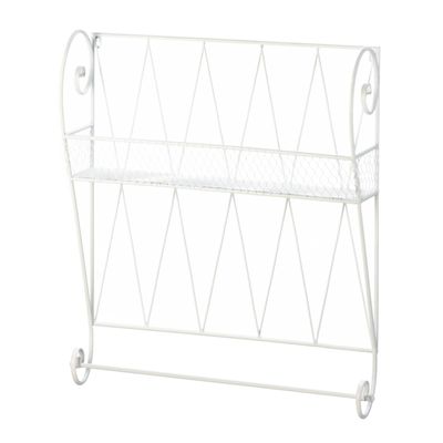 Zingz & Thingz French Country Collection Wire Wall Shelf, 23.75x7.25x28.5, White
